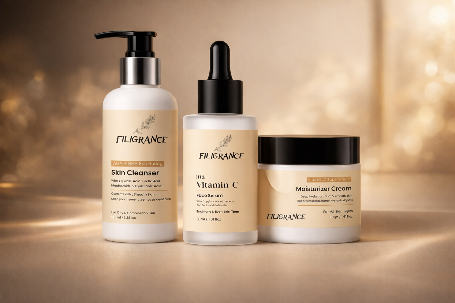 elegant filigrance skincare collection